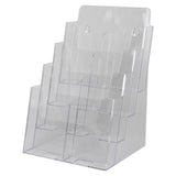 LHF-S84: Clear Acrylic 4-Tier Brochure Holder for 8.5"w Literature: