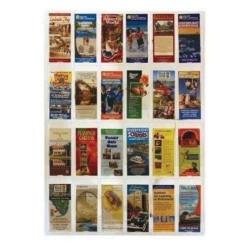 CV2400S: 24 Pockets 4 x 9 Brochure Holder (Clear) - Wall Mount Literature Display