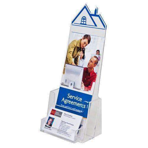 HSE-P100: Clear Acrylic Roof Top Brochure Holder w/BC Pocket