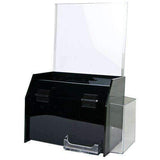 SBBDC-976-H: Acrylic Deluxe  Ballot/Suggestion Box w/header and Bus/Card