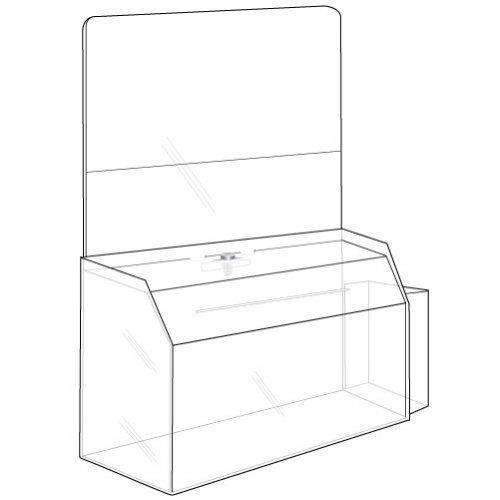 SBBDC-976-H: Acrylic Ballot, Suggestion Box With Lock & Sign Holder